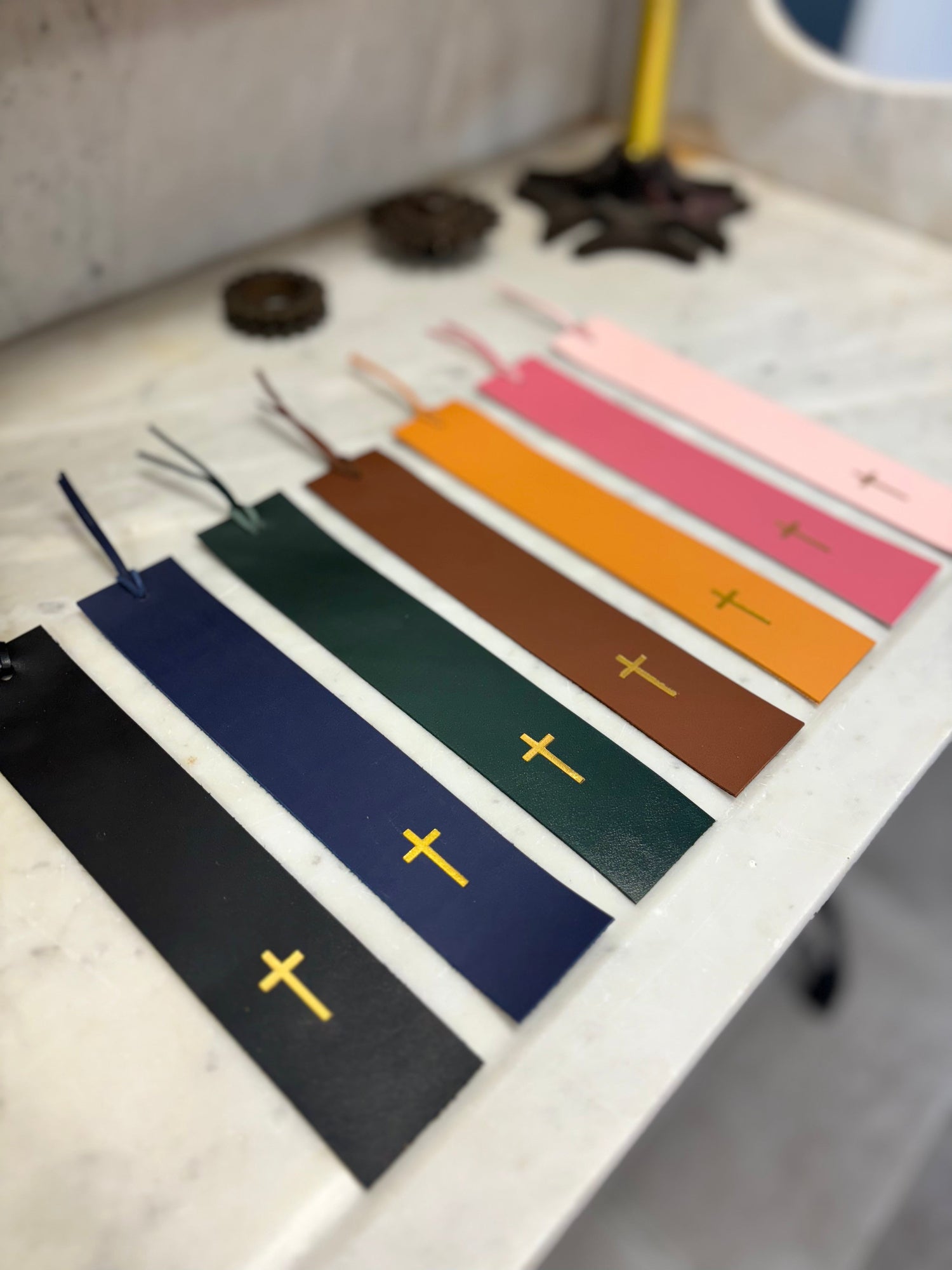 Collection marques page en cuir